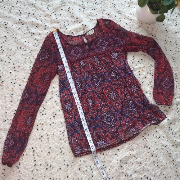 Lucky Brand Paisley Peasant Blouse - Picture 5 of 13